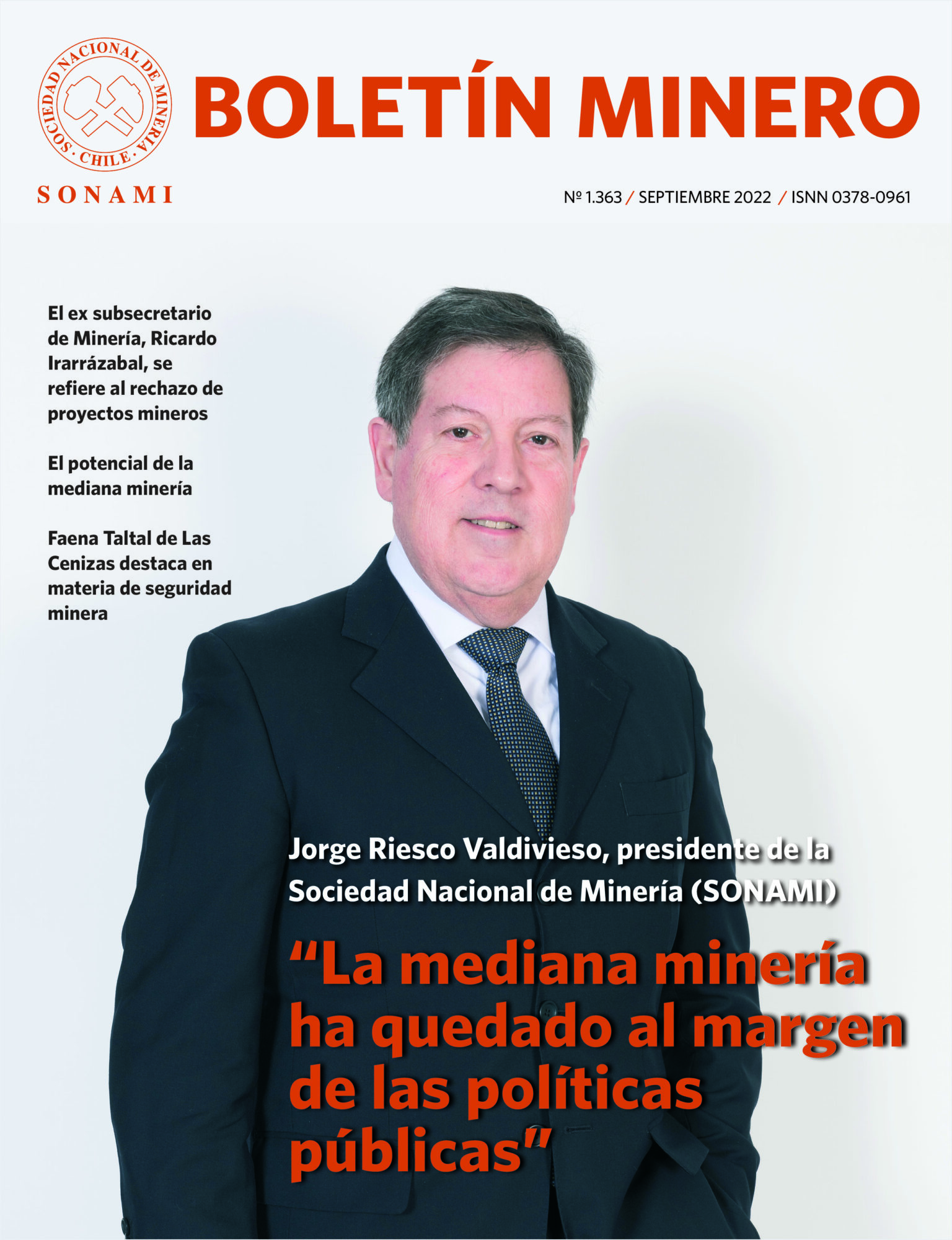 N°1363 Septiembre De 2022 - SONAMI :: Sociedad Nacional De Minería - Chile